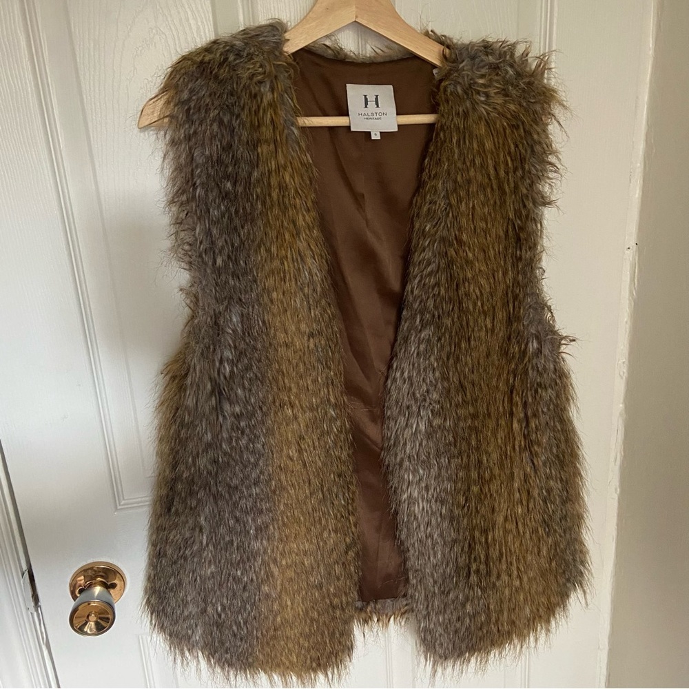 Halston Heritage Faux Fur Vest